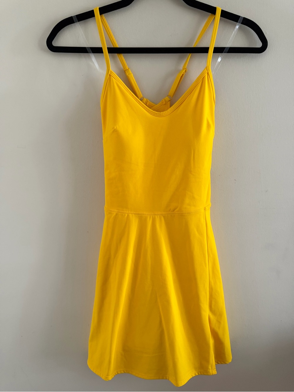 New! JoyLab Yellow Mini Active Dress with Spaghetti Straps